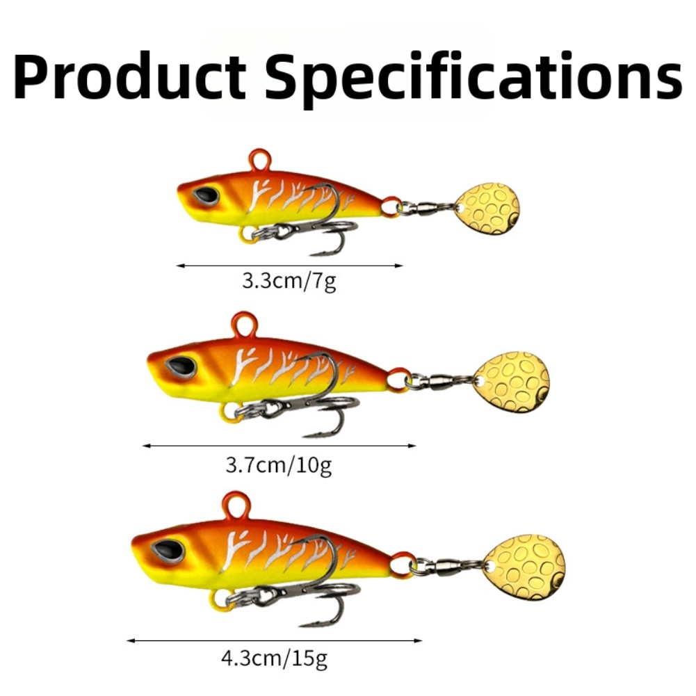 Fishing Lure Blade Bait - 5pcs 7-20g 3D Eyes Metal Vib