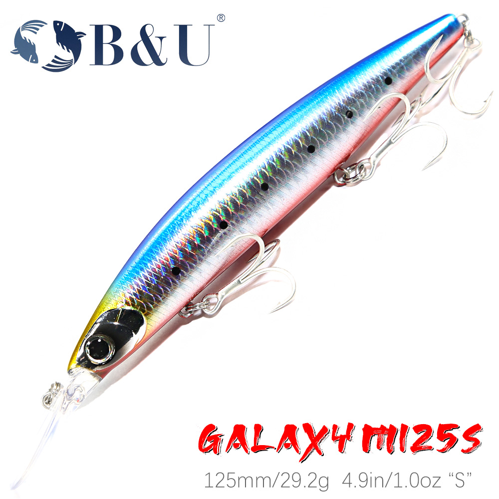 Fishing Lure Jerkbait - B&U 125mm Sinking Minnow Sea Fishing