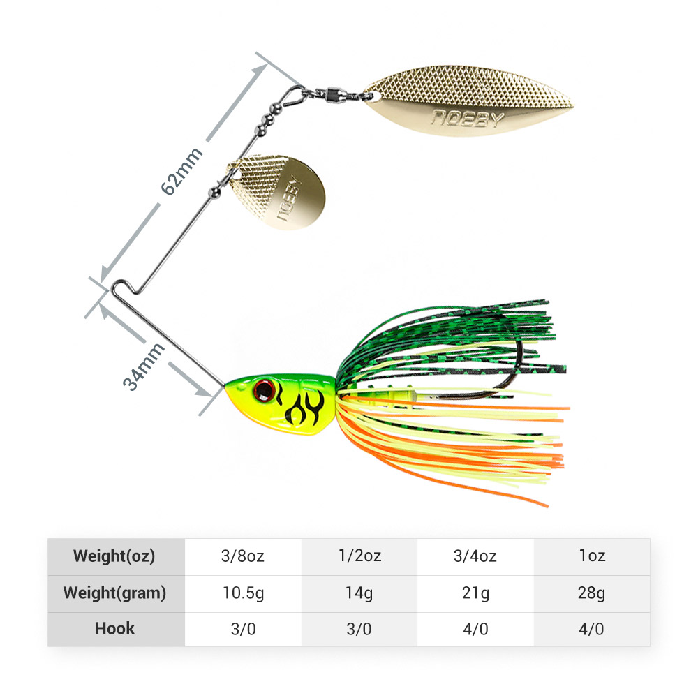 Noeby Spinnerbait 10.5g 14g 21 - Fishing Lure Blade Bait recension och pris