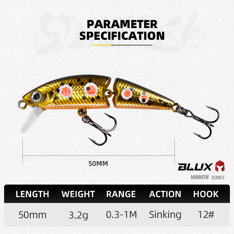 BLUX DR. Minnow Joint 50S Swim - Fishing Lure Spoon recension och pris