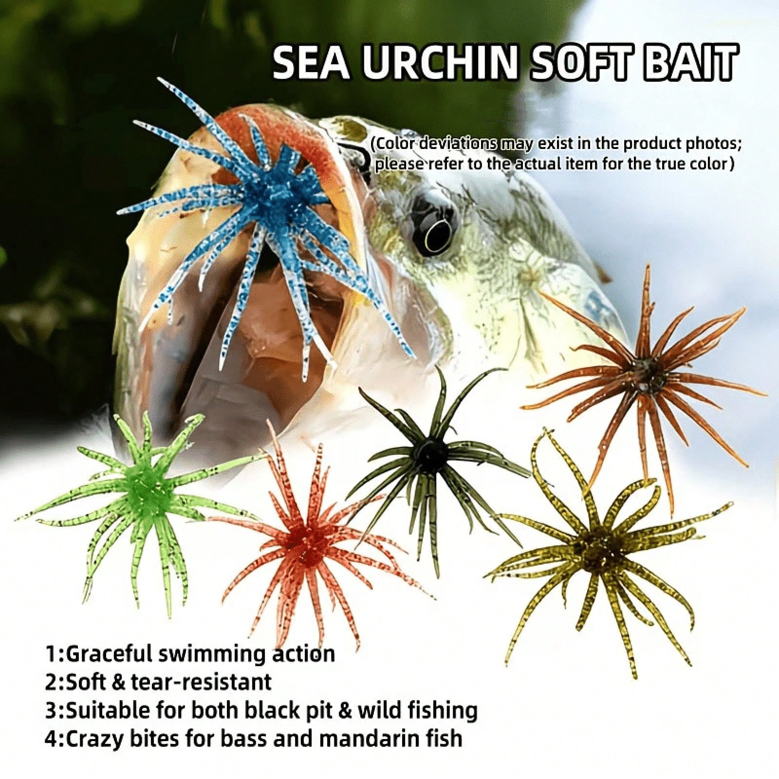 6Pcs Fishing Sea Urchin Soft L - Fishing Lure Topwater recension och pris