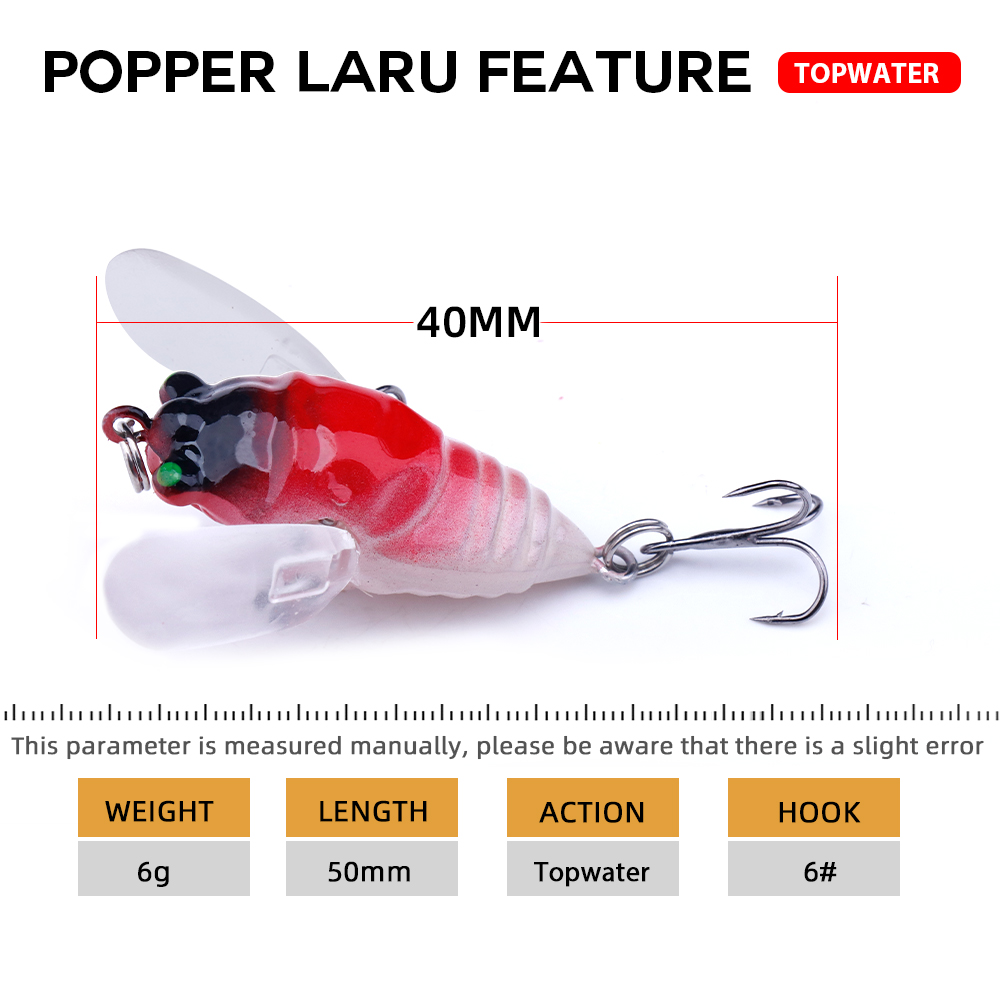 Agoie 6.5g 5cm Topwater Popper - Fishing Lure Topwater recension och pris