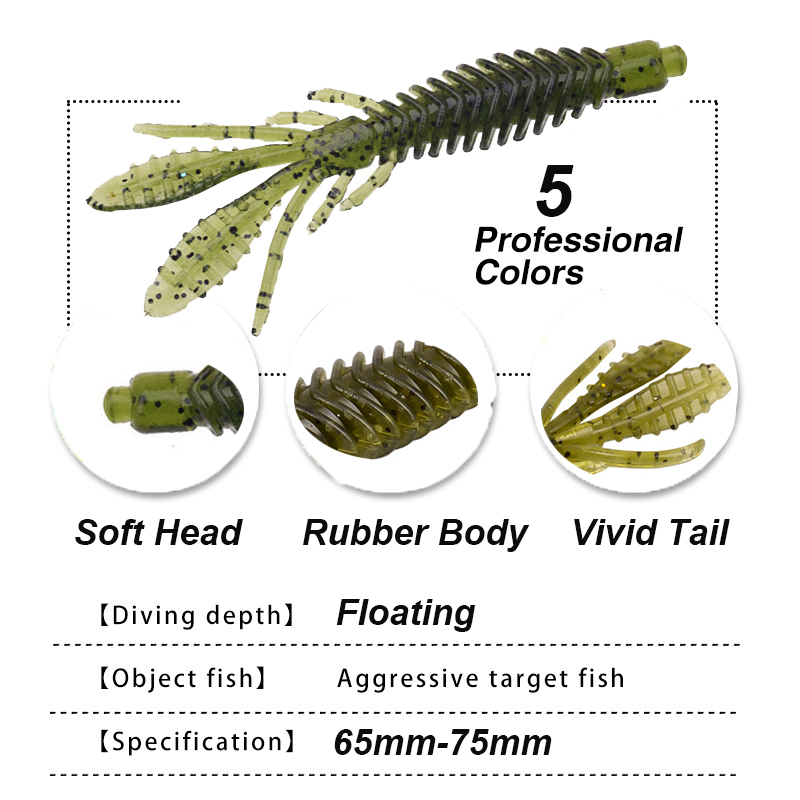 WESTBASS 5PCS Soft Larva Baits - Fishing Lure Soft Plastic recension och pris