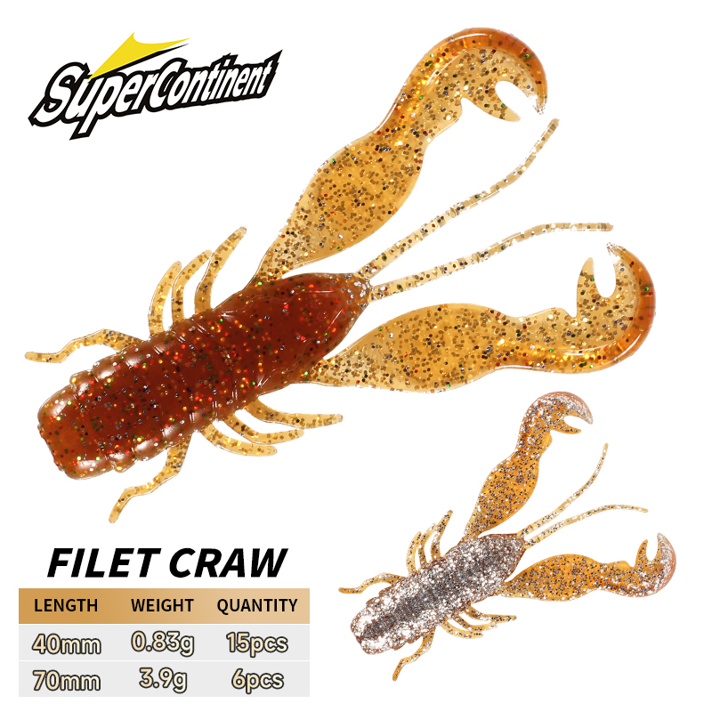 2023 Supercontinent Filet Craw - Fishing Lure Soft Plastic recension och pris